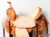 HILASON Western Horse Saddle American Leather Flex Tree Trail & Pleasure Tan