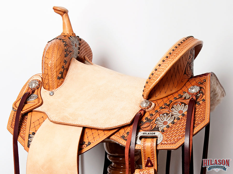HILASON Western Horse Saddle American Leather Flex Tree Trail & Pleasure Tan