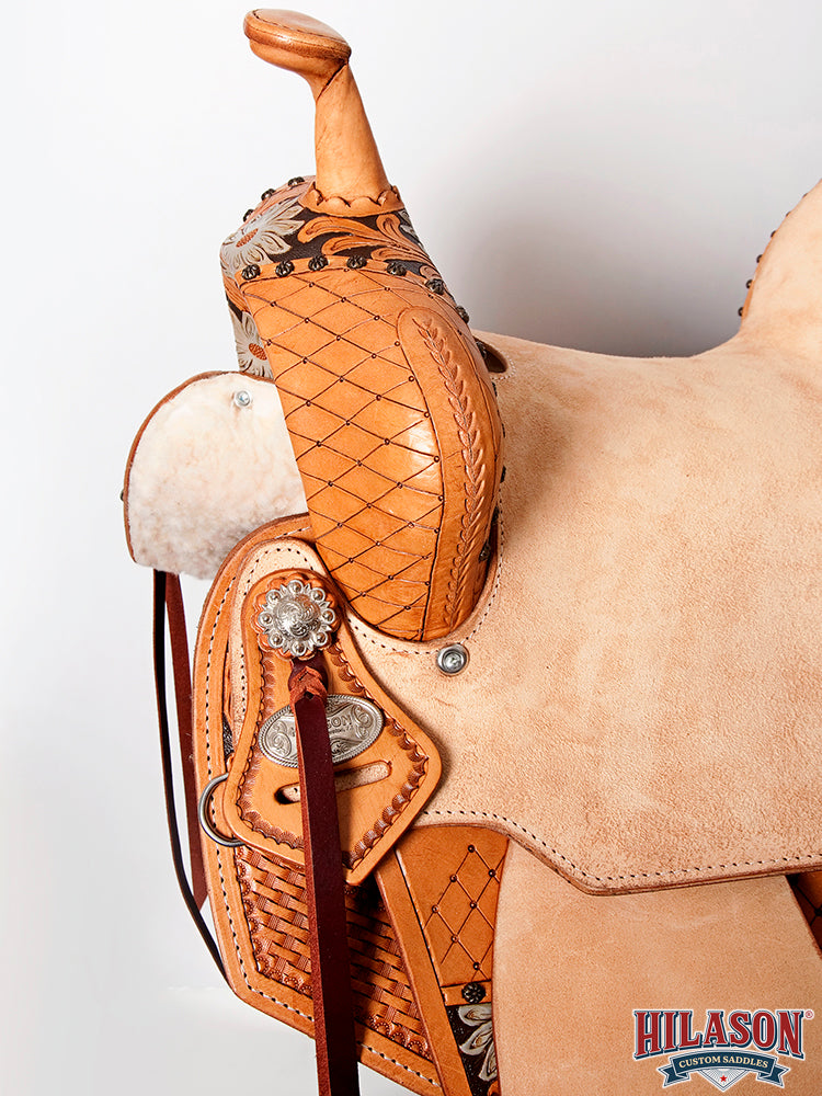 HILASON Western Horse Saddle American Leather Flex Tree Trail & Pleasure Tan