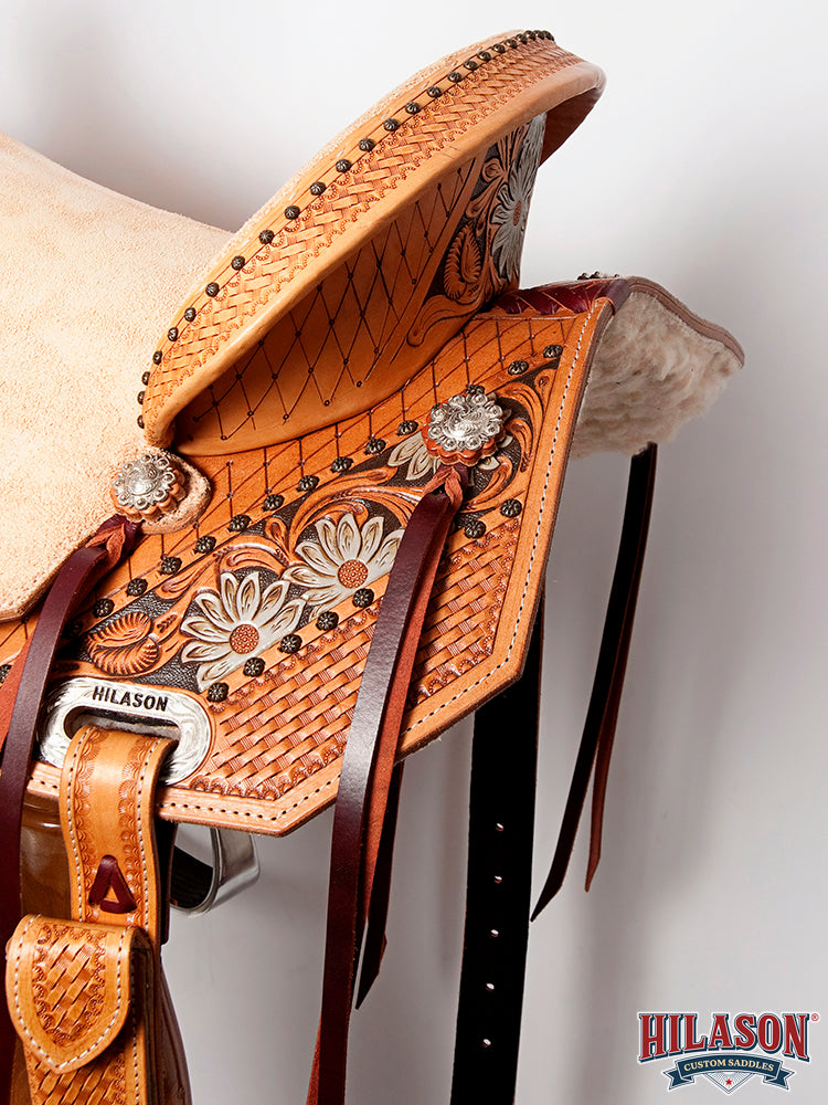 HILASON Western Horse Saddle American Leather Flex Tree Trail & Pleasure Tan