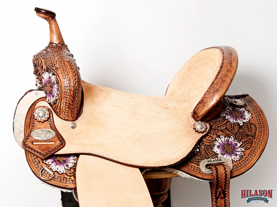 HILASON Western Horse Saddle American Leather Flex Tree Trail & Pleasure Tan