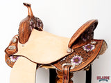 HILASON Western Horse Saddle American Leather Flex Tree Trail & Pleasure Tan
