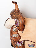 HILASON Western Horse Saddle American Leather Flex Tree Trail & Pleasure Tan