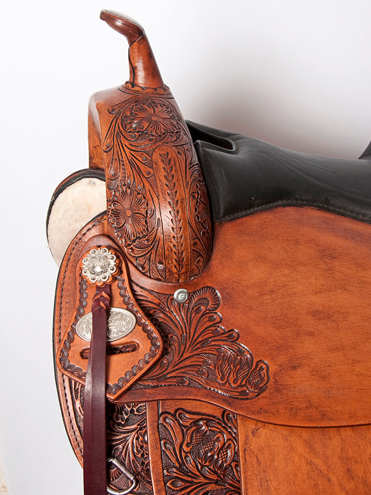 HILASON Western Horse Saddle American Leather Flex Tree Trail & Pleasure Tan