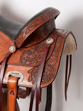 HILASON Western Horse Saddle American Leather Flex Tree Trail & Pleasure Tan