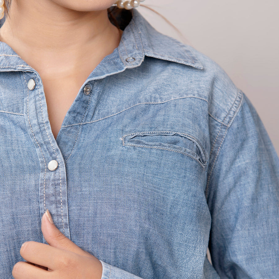 American Darling Genuine leather Hand tooled carved Women 100% cotton Denim Blazer dress jacket ladies |Vintage