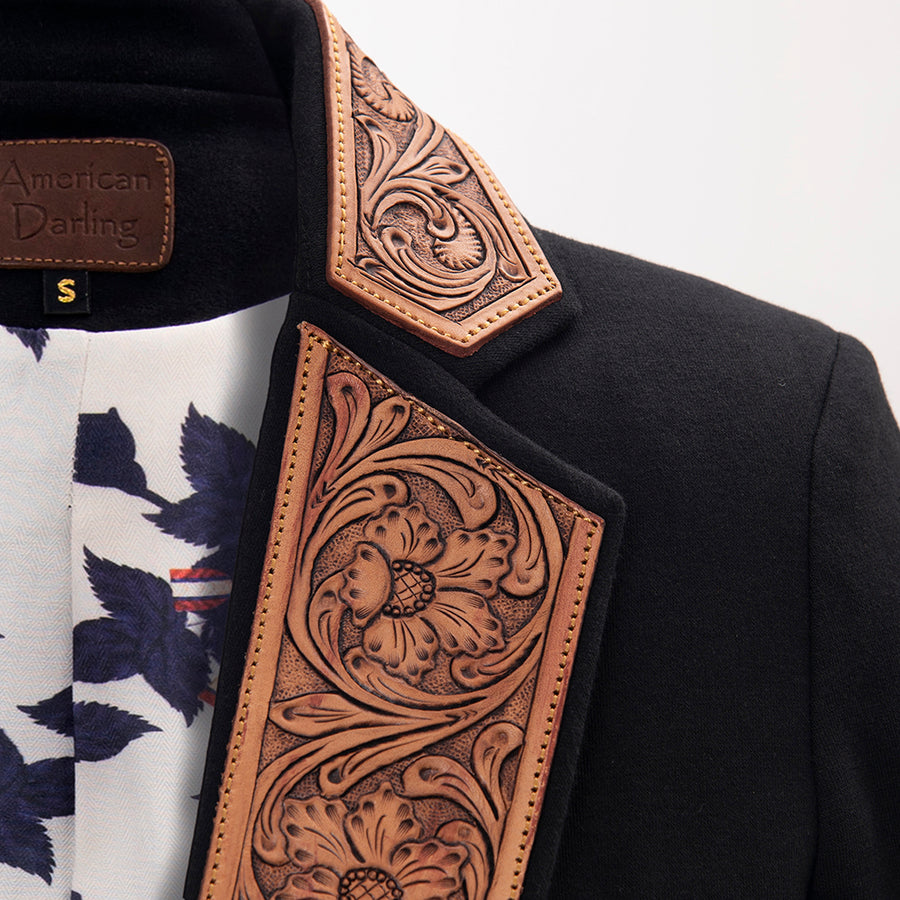 American Darling Genuine leather Hand tooled carved Women Blazer dress jacket ladies Girl | Vintage