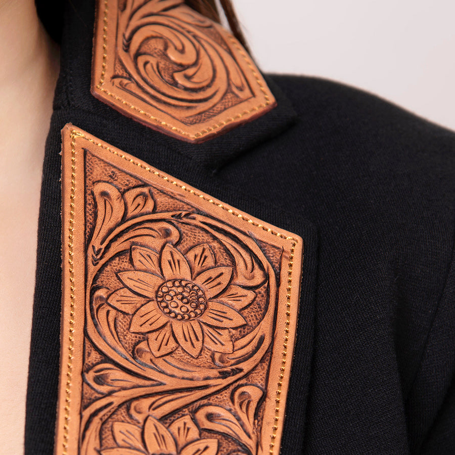 American Darling Genuine leather Hand tooled carved Women Blazer dress jacket | Vintage