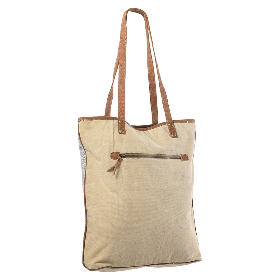 OHLAY KB324 TOTE Upcycled Wool Canvas Genuine Leather women bag western handbag purse
