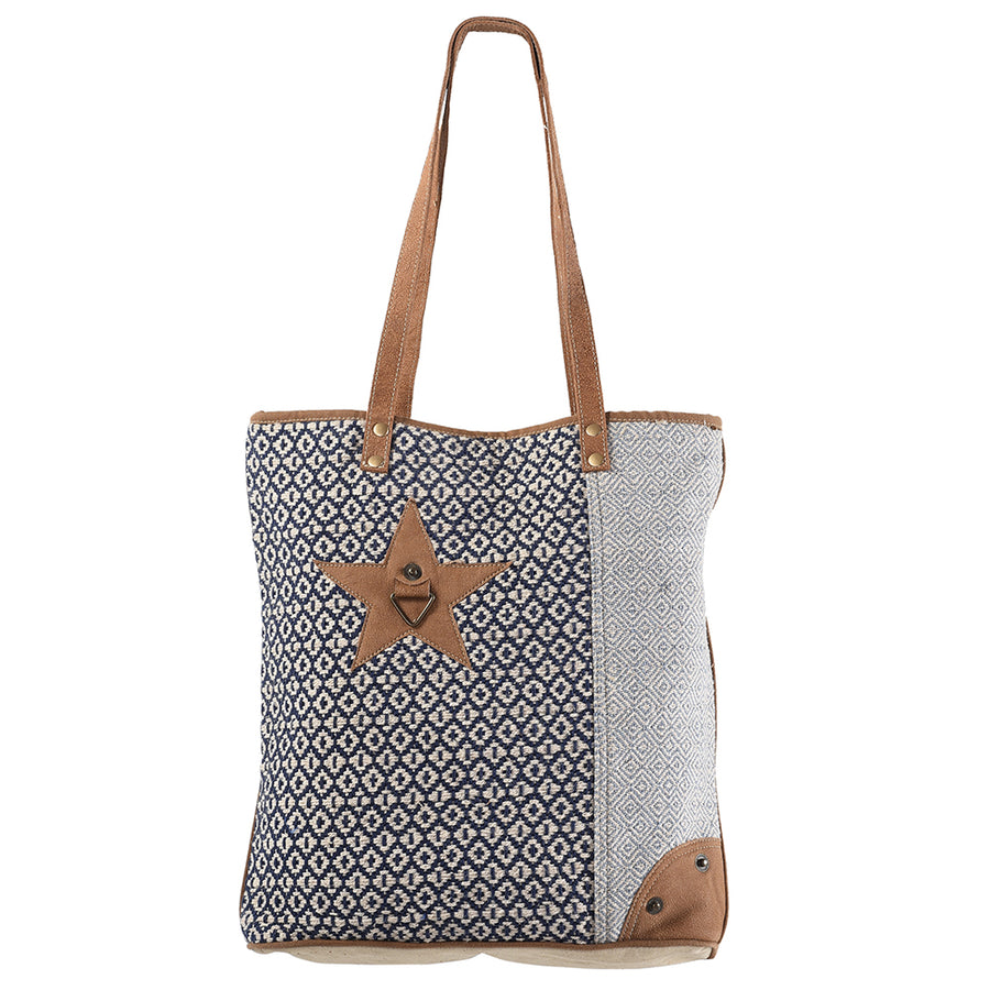 OHLAY KB324 TOTE Upcycled Wool Canvas Genuine Leather women bag by Hilason – Cowboy and equestrian accessories