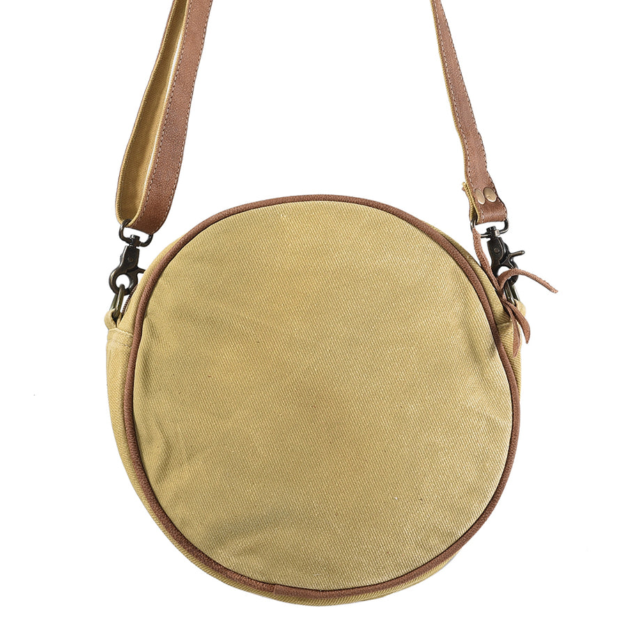 OHLAY Canteen Upcycled Canvas Genuine Leather Women's Bag Western Handbag Purse Women Handbags Belt for Purses Womens Summer