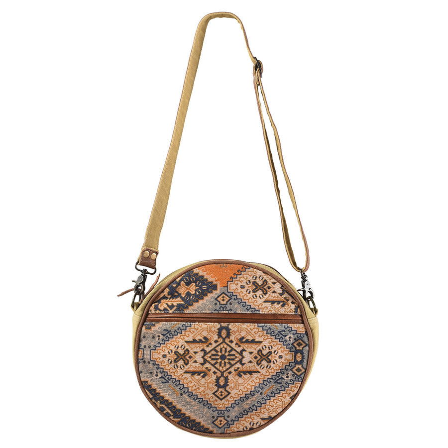 OHLAY KB329 Canteen Upcycled Canvas Genuine Leather women bag western by Hilason – Cowboy and equestrian accessories