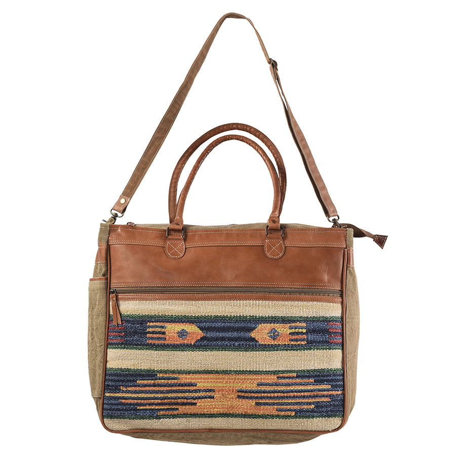 OHLAY KB325 TOTE Upcycled Wool Canvas Genuine Leather women bag western handbag purse