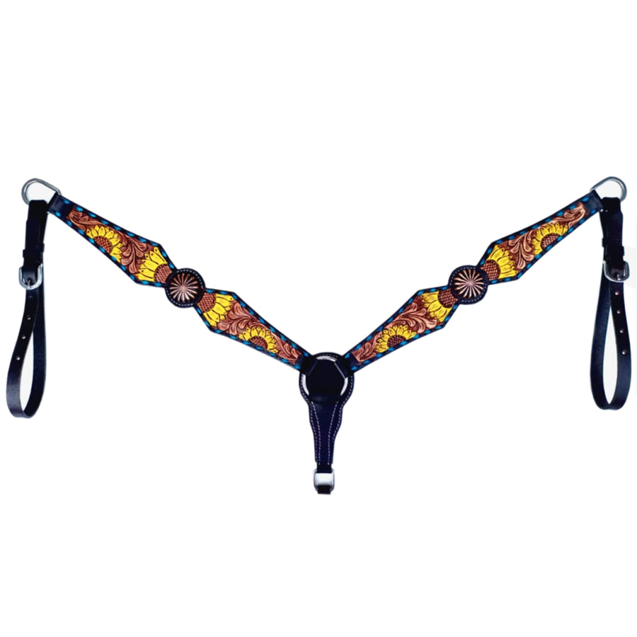 Bar H Equine Genuine Western American Leather Horse Breast Collar - Uhorse