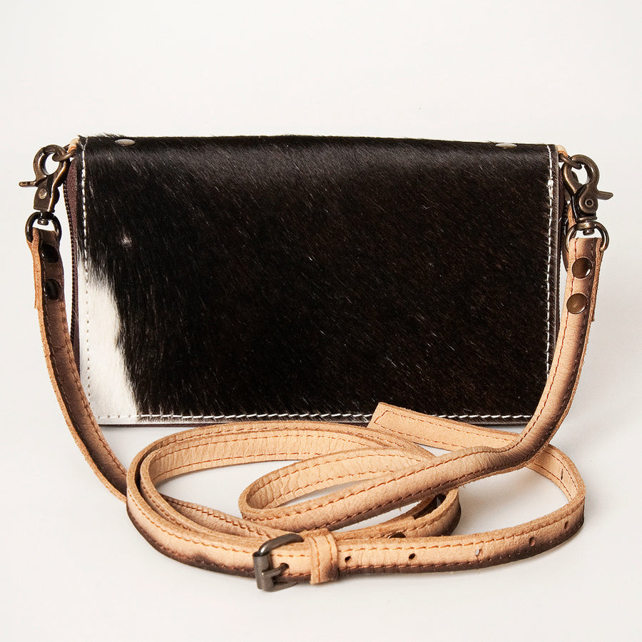 American Darling Organiser Bag Western Hair-On Cowhide Genuine Leather Wallet with Wristlet and YKK Zipper