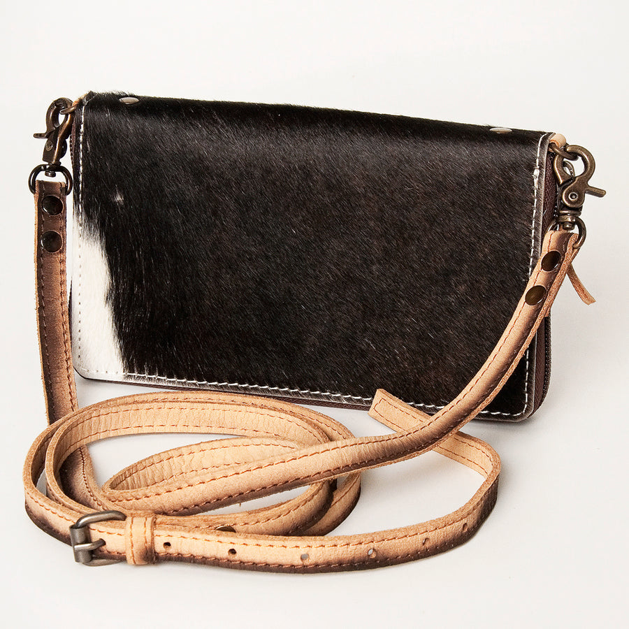 American Darling Clutch Hand Tooled Hair On Genuine Leather Women Bag by Hilason – Cowboy and equestrian accessories