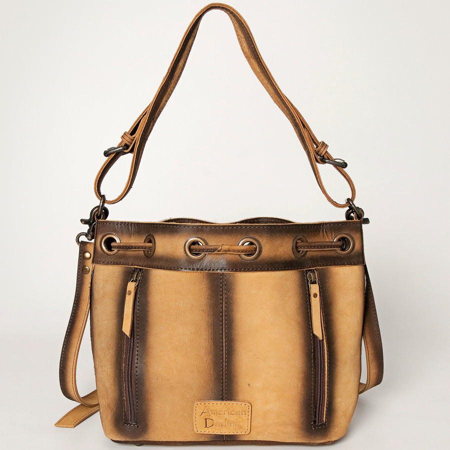 American Darling Hobo Bag Western Hair-On Cowhide Genuine Leather Purse with Drawstring and YKK Zipper