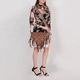 American Darling Messenger Hand Tooled Genuine Leather Western Women Bag Handbag Purse | Crossbody for Cute