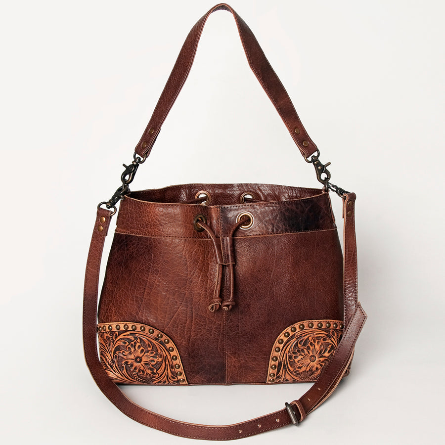 American Darling Bucket Hand Tooled Genuine Leather Western Women Bag Handbag Purse | Travel Bags College Casual