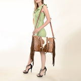 American Darling Tote Hand Tooled Hair on Genuine Leather Western Women Bag Handbag Purse | Travel Bags College Casual