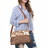 American Darling Cross Body Hand Tooled Hair on-Genuine Leather Western Women Bag Handbag Purse | Crossbody for Cute