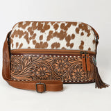 American Darling Cross Body Hand Tooled Hair on-Genuine Leather Western Women Bag Handbag Purse | Crossbody for Cute