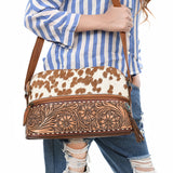 American Darling Cross Body Hand Tooled Hair on-Genuine Leather Western Women Bag Handbag Purse | Crossbody for Cute