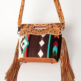American Darling Clutch Hand Tooled Saddle Blanket Fabric Genuine Leather Western Women Bag Handbag Purse | Purses for Cute