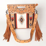 American Darling ADBGS146A Clutch Hand Tooled Hair On Genuine Leather Women Bag Western Handbag Purse