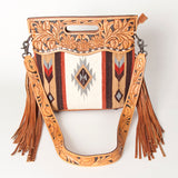 American Darling Clutch Hand Tooled Saddle Blanket Fabric Genuine Leather Western Women Bag Handbag Purse | Purses for Cute