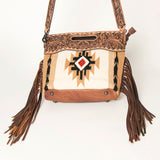 American Darling ADBGS146A Clutch Hand Tooled Hair On Genuine Leather Women Bag Western Handbag Purse