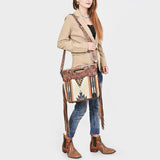 American Darling Clutch Hand Tooled Saddle Blanket Fabric Genuine Leather Western Women Bag Handbag Purse | Purses for Cute