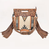 American Darling Clutch Hand Tooled Saddle Blanket Fabric Genuine Leather Western Women Bag Handbag Purse | Purses for Cute