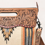 American Darling Clutch Hand Tooled Saddle Blanket Fabric Genuine Leather Western Women Bag Handbag Purse | Purses for Cute