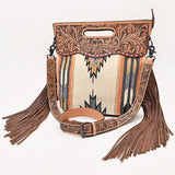 American Darling Clutch Hand Tooled Saddle Blanket Fabric Genuine Leather Western Women Bag Handbag Purse | Purses for Cute