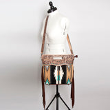 American Darling Clutch Hand Tooled Saddle Blanket Fabric Genuine