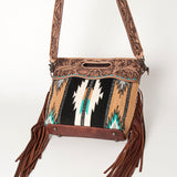 American Darling Clutch Hand Tooled Saddle Blanket Fabric Genuine Leather Western Women Bag Handbag Purse | Purses for Cute