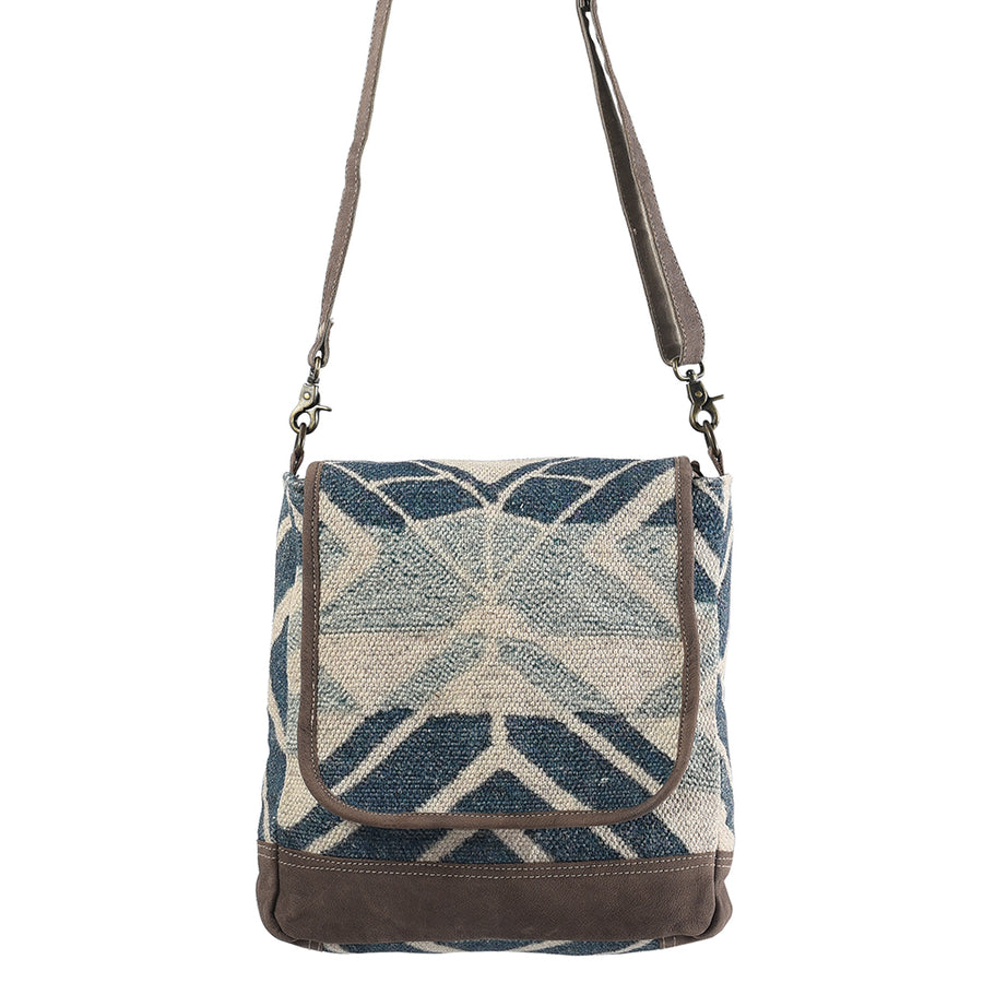 OHLAY Messenger Upcycled Wool Canvas Genuine Leather Women Bag Western Handbag Purse | Womens Handbags Belt for Summer