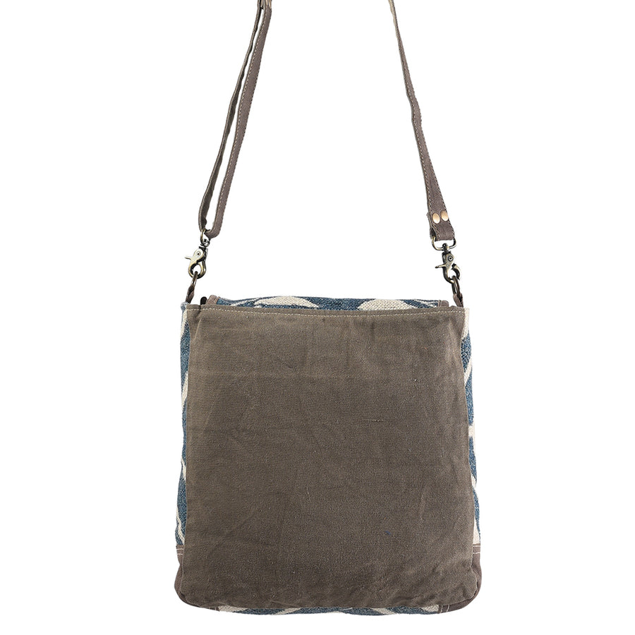 OHLAY Messenger Upcycled Wool Canvas Genuine Leather Women Bag Western Handbag Purse | Womens Handbags Belt for Summer