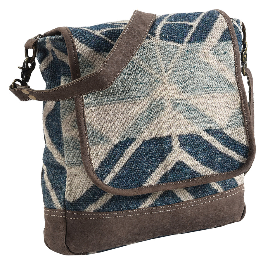 OHLAY Messenger Upcycled Wool Upcycled Canvas Genuine Leather women bag western handbag purse - Uhorse