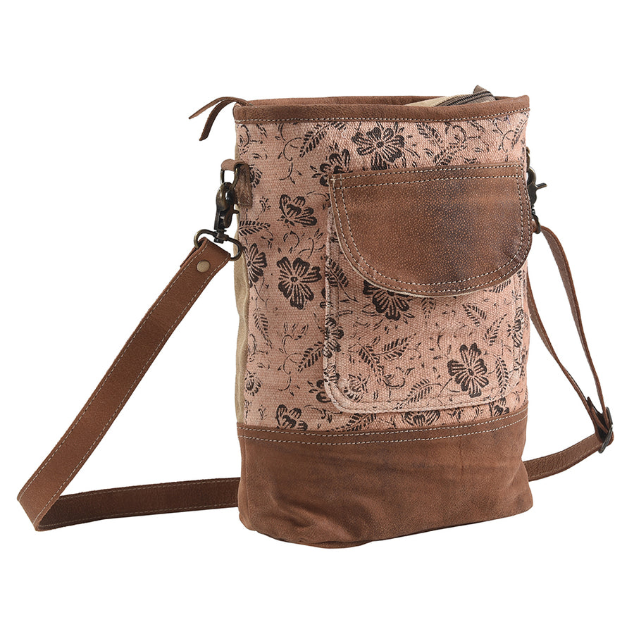 OHLAY Large Crossbody Upcycled Canvas Genuine Leather women bag western handbag purse - Uhorse