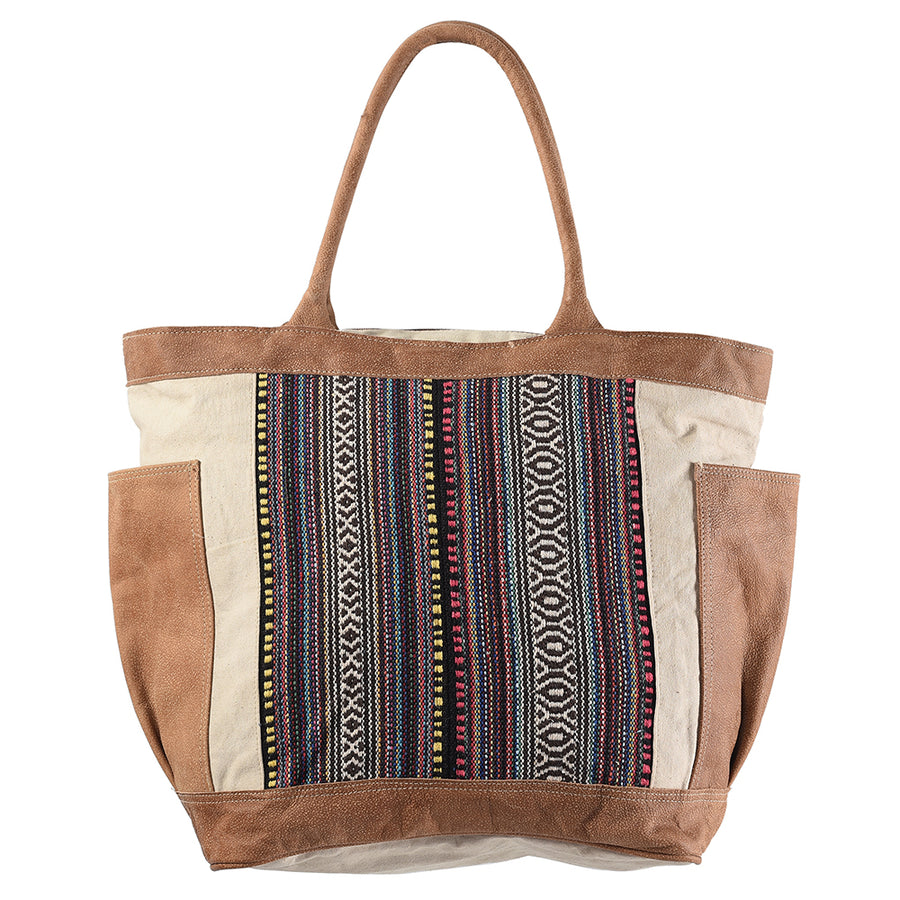 OHLAY KB312 TOTE Upcycled Wool Canvas Genuine Leather women bag western handbag purse