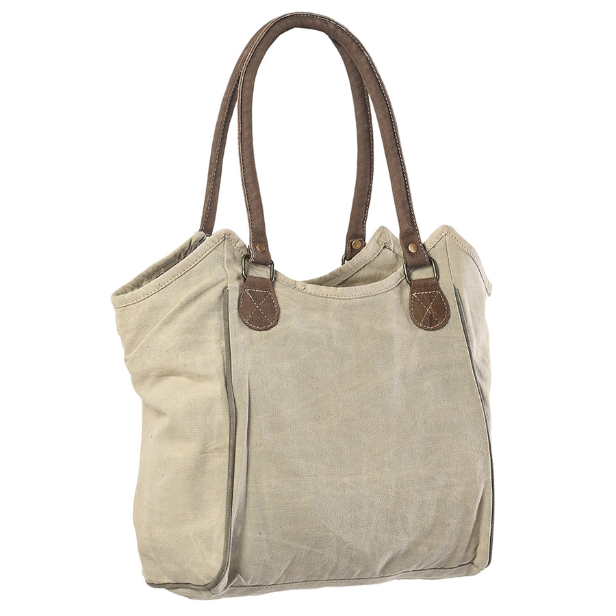 OHLAY KB330 TOTE Upcycled Wool Canvas Genuine Leather women bag western handbag purse