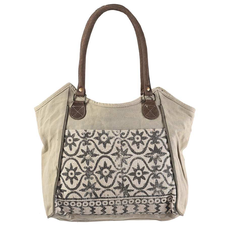 OHLAY KB330 TOTE Upcycled Wool Canvas Genuine Leather women bag by Hilason – Cowboy and equestrian accessories