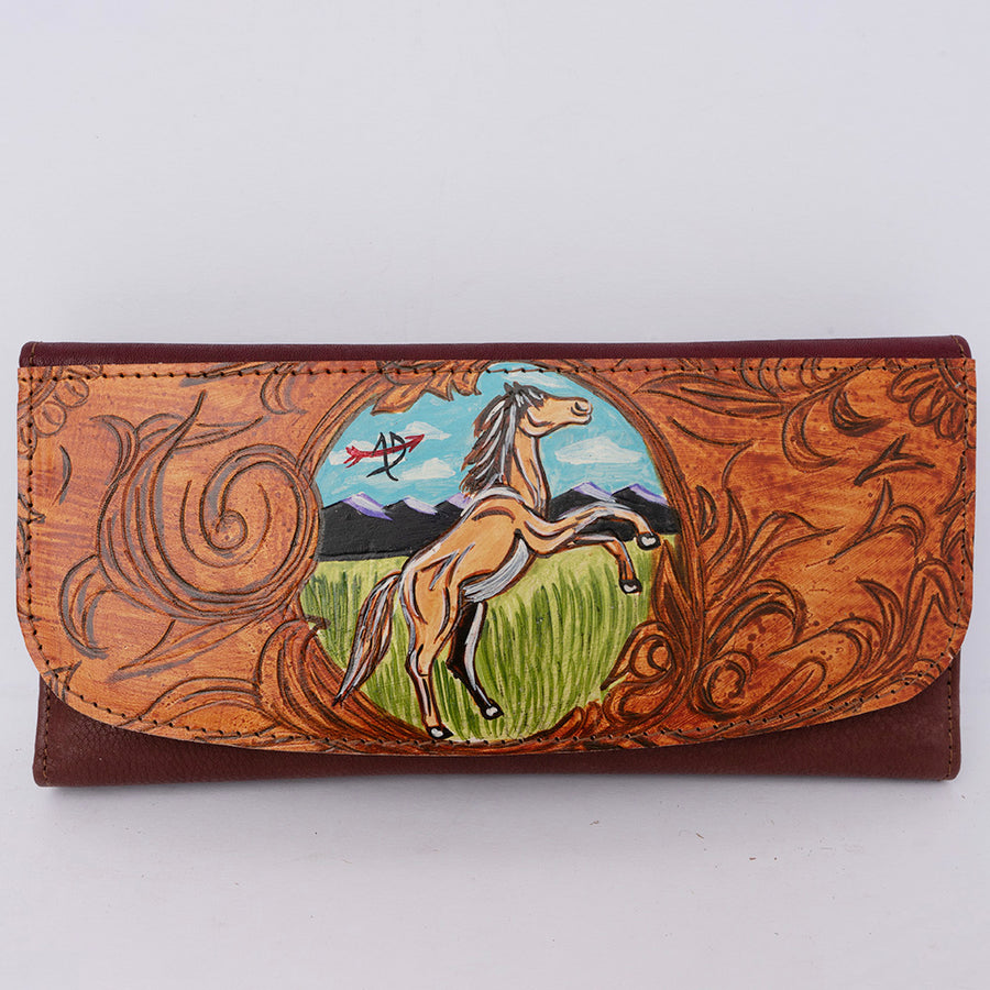 American Darling Small Cross body Bag Genuine Vegetable Tanned Leather Wallet Purse Western Handbag 4in x 1in x 8in