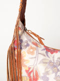 American Darling Hobo Bag for Women, Hand Tooled Floral Leather & Hair-On Cowhide Western Purse with Fringes & YKK Zipper