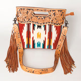 American Darling ADBGS146A Clutch Hand Tooled Hair On Genuine Leather Women Bag Western Handbag Purse