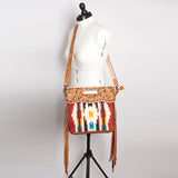 American Darling Clutch Hand Tooled Saddle Blanket Fabric Genuine