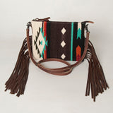 American Darling CrossBody Bag Saddle Blanket Fabric Genuine Leather Western Women Handbag Purse | for Cute Travel