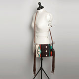 American Darling CrossBody Bag Saddle Blanket Fabric Genuine Leather Western Women Handbag Purse | for Cute Travel